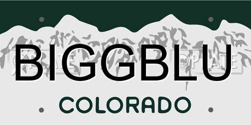 BIGGBLU Colorado License Plate