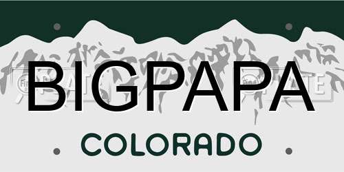 BIGPAPA Colorado License Plate
