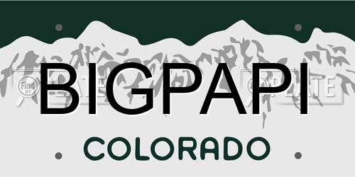 BIGPAPI Colorado License Plate