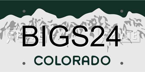 BIGS24 Colorado License Plate
