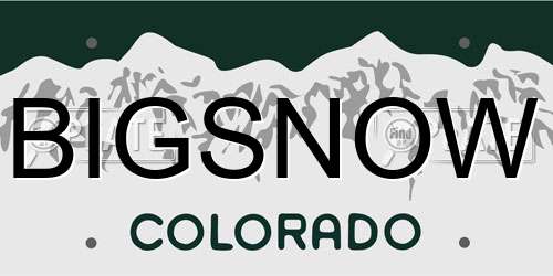 BIGSNOW Colorado License Plate