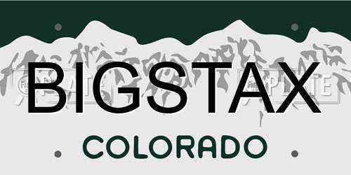 BIGSTAX Colorado License Plate