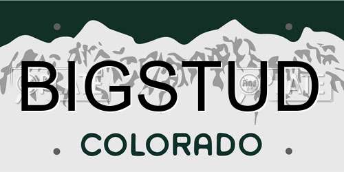 BIGSTUD Colorado License Plate