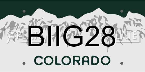 BIIG28 Colorado License Plate