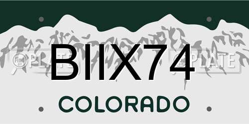 BIIX74 Colorado License Plate