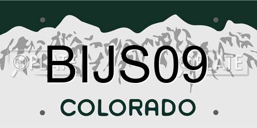 BIJS09 Colorado License Plate