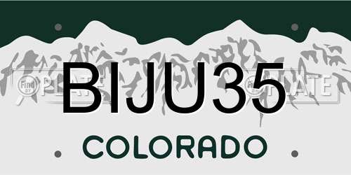 BIJU35 Colorado License Plate