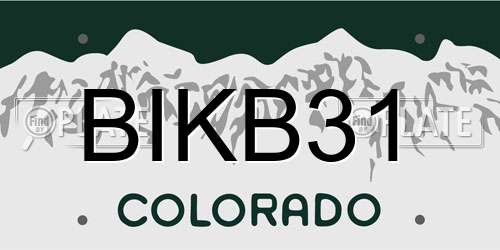 BIKB31 Colorado License Plate