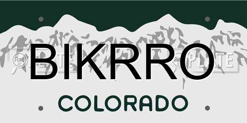 BIKRRO Colorado License Plate