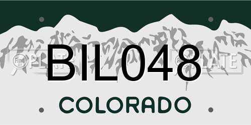 BIL048 Colorado License Plate