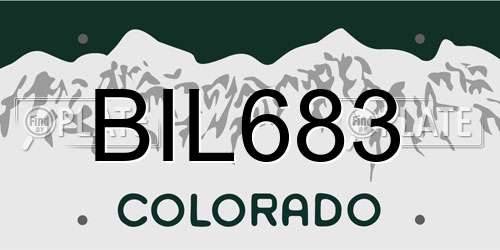 BIL683 Colorado License Plate