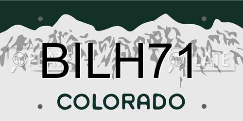 BILH71 Colorado License Plate