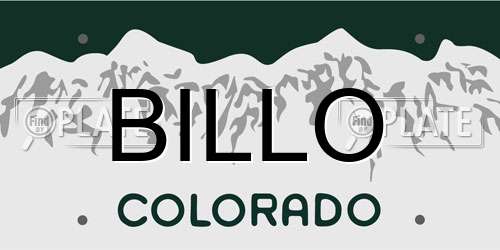 BILLO Colorado License Plate