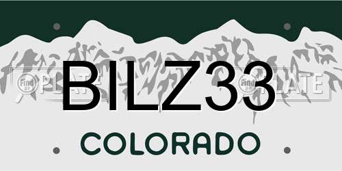 BILZ33 Colorado License Plate
