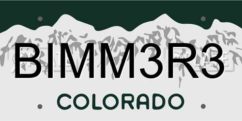 BIMM3R3 Colorado License Plate