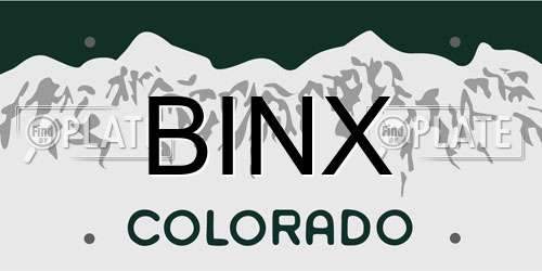 BINX Colorado License Plate