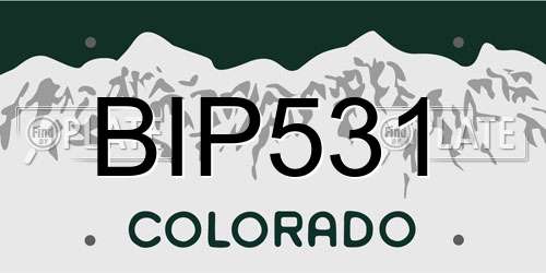 BIP531 Colorado License Plate