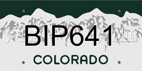 BIP641 Colorado License Plate