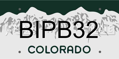 BIPB32 Colorado License Plate