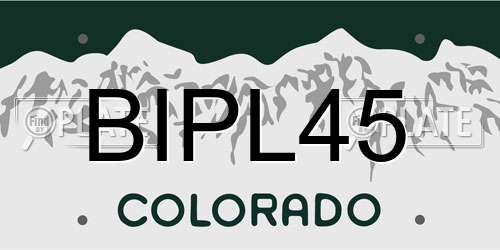 BIPL45 Colorado License Plate