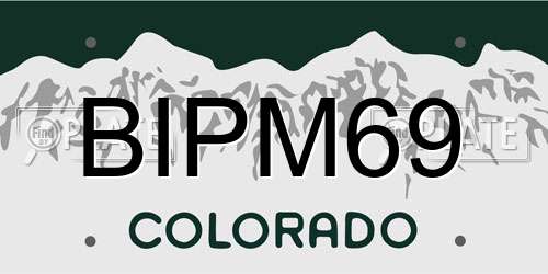 BIPM69 Colorado License Plate