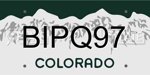 BIPQ97 Colorado License Plate