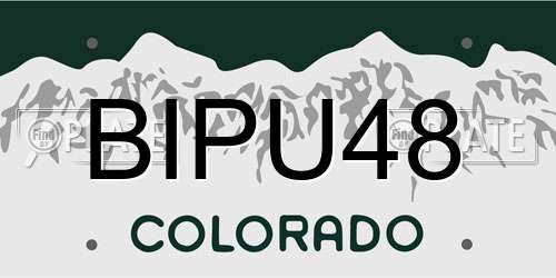BIPU48 Colorado License Plate