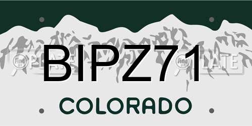 BIPZ71 Colorado License Plate