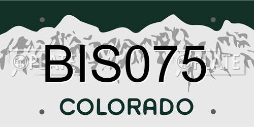 BIS075 Colorado License Plate
