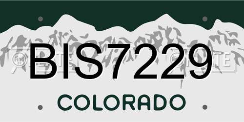BIS7229 Colorado License Plate