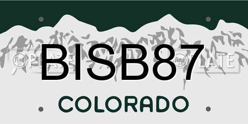 BISB87 Colorado License Plate
