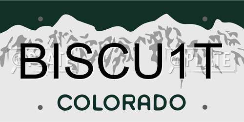 BISCU1T Colorado License Plate