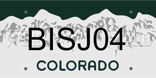 BISJ04 Colorado License Plate