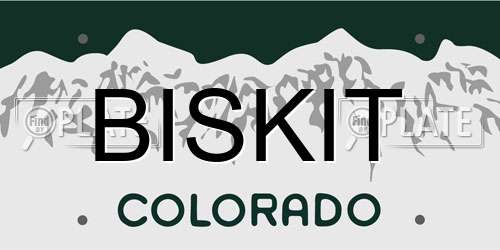 BISKIT Colorado License Plate