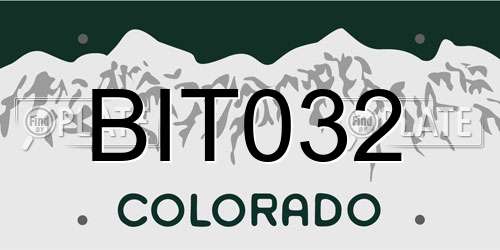 BIT032 Colorado License Plate