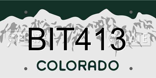 BIT413 Colorado License Plate
