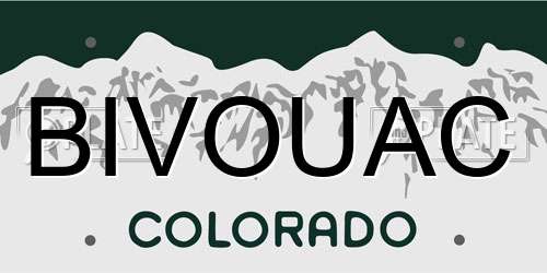 BIVOUAC Colorado License Plate