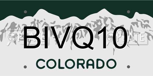 BIVQ10 Colorado License Plate