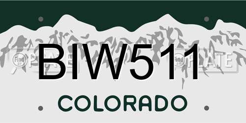 BIW511 Colorado License Plate