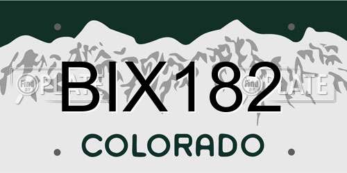 BIX182 Colorado License Plate