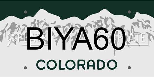BIYA60 Colorado License Plate