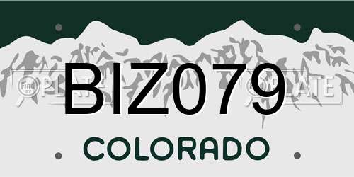 BIZ079 Colorado License Plate