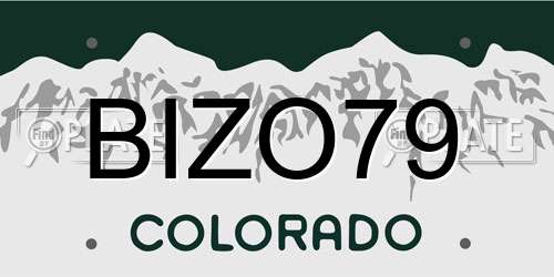 BIZO79 Colorado License Plate