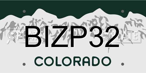 BIZP32 Colorado License Plate