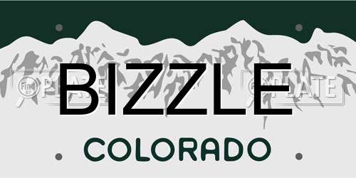BIZZLE Colorado License Plate