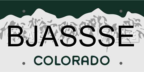 BJASSSE Colorado License Plate
