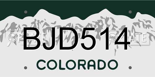 BJD514 Colorado License Plate