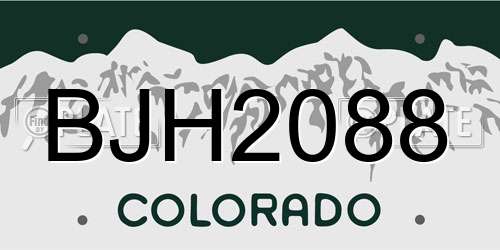 BJH2088 Colorado License Plate