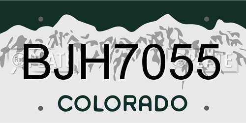BJH7055 Colorado License Plate