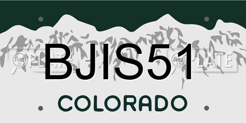 BJIS51 Colorado License Plate